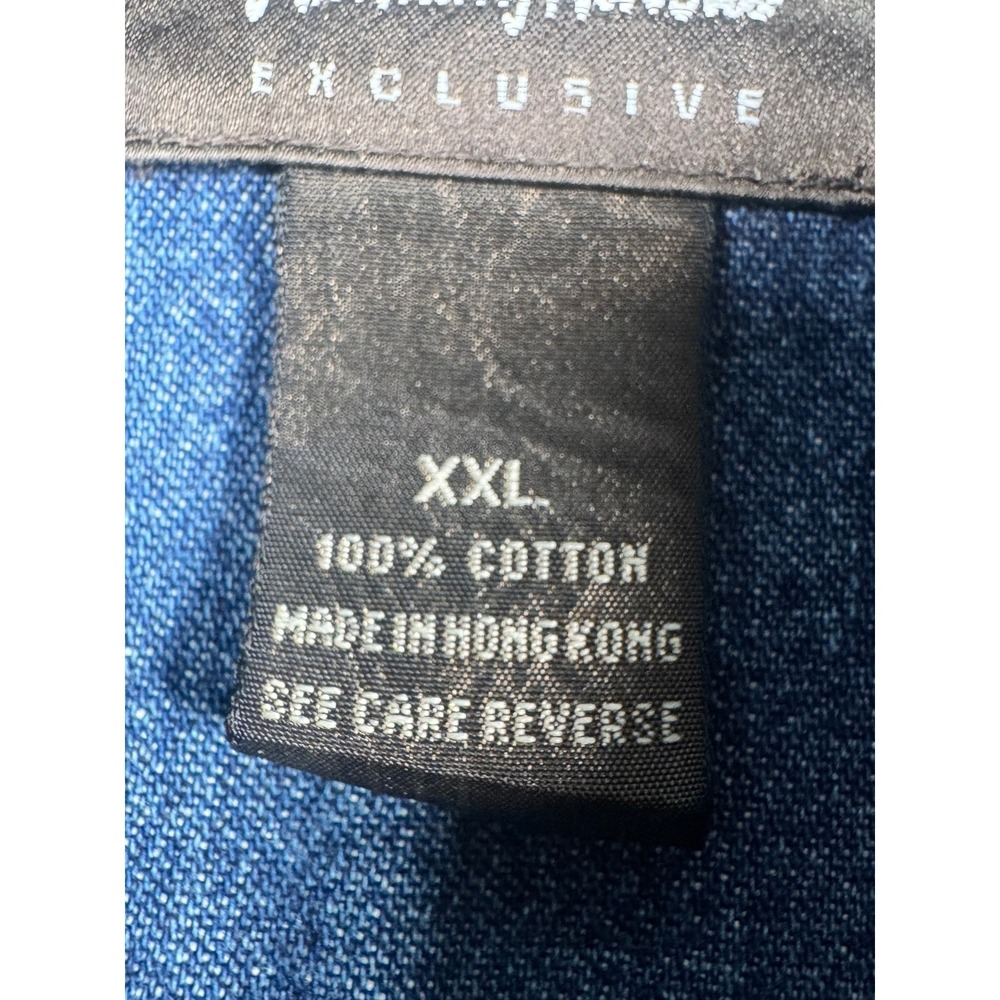 Neiman Marcus Exclusive Mens XXL Denim Button Down Shirt Blue Cotton Long Sleeve - Picture 9 of 11